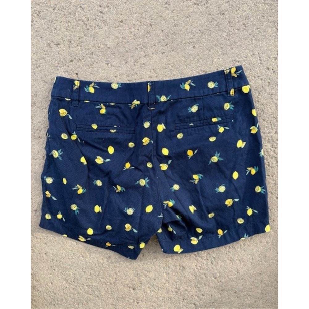 J.Crew Womens Navy Blue Lemon Print Chino Shorts Size 6 Summer Fruit Pattern - Picture 3 of 3